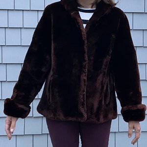 Vintage Brown Mouton Fur Jacket